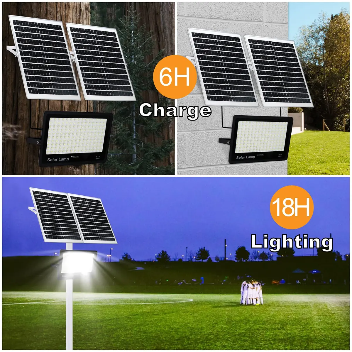 TIN SUM SOLAR ENERGY 400W LED Solar Security Flood Lights with Remote Control, 40000 Lumens, IP66 Waterproof | 6.87 kg (15.15 lb) - view 4