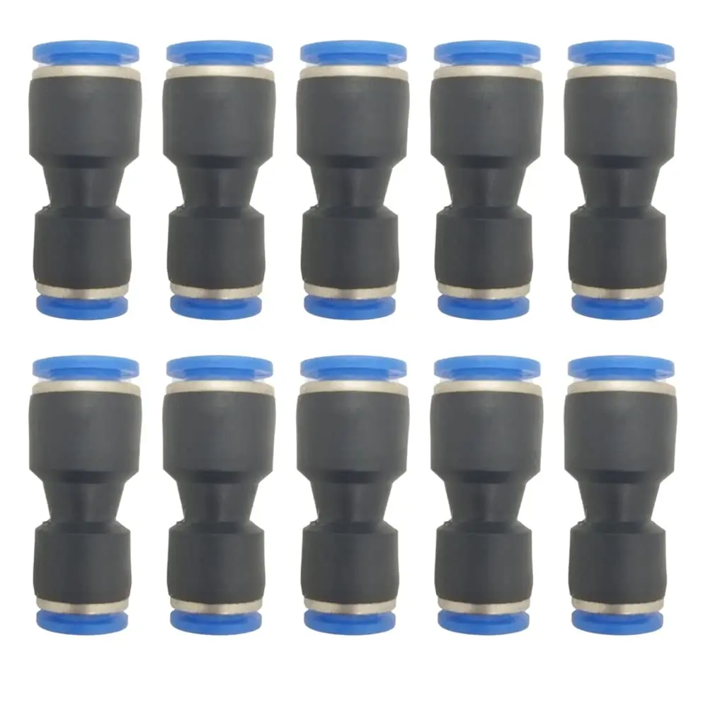 ROZESAZZ Pneumatic Quick Connector 5/16" OD x 1/4" OD Straight Reducer Union (Pack of 10) | Connects Different Tube Sizes - main product image