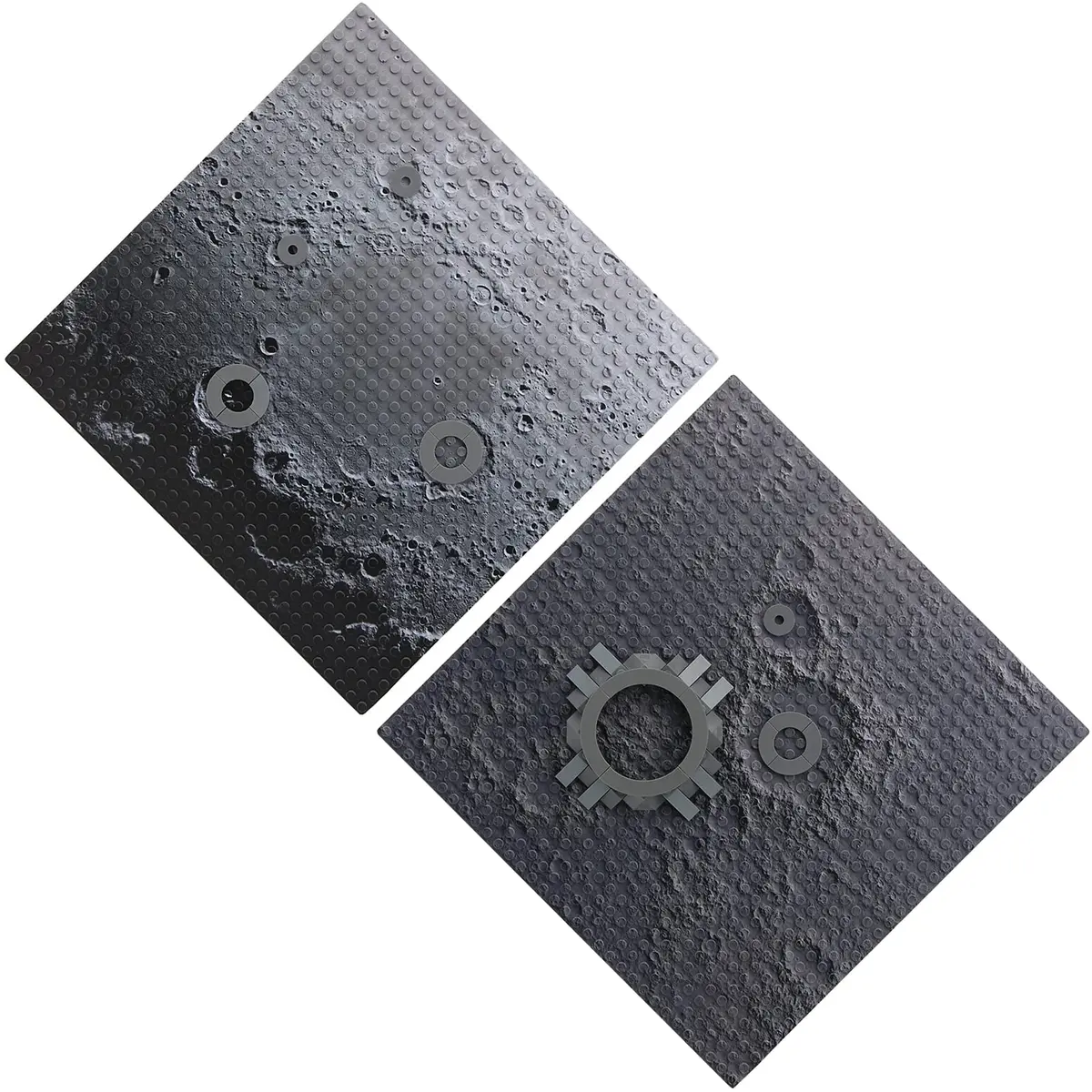 Feleph Space Moon Baseplates Building Kit 10x10 Inches 2PCS | Space-themed Compatible Baseplates for Creative Space Environments - view 2