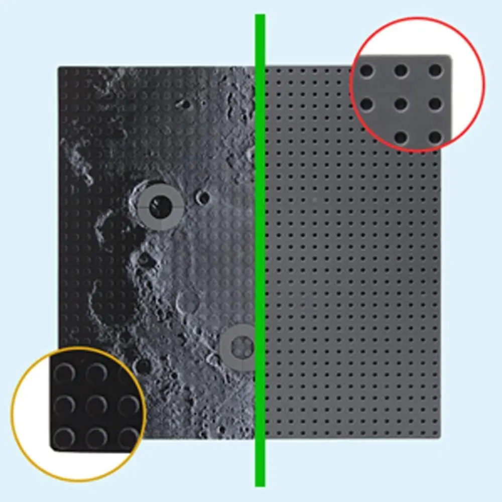 Feleph Space Moon Baseplates Building Kit 10x10 Inches 2PCS | Space-themed Compatible Baseplates for Creative Space Environments - view 3