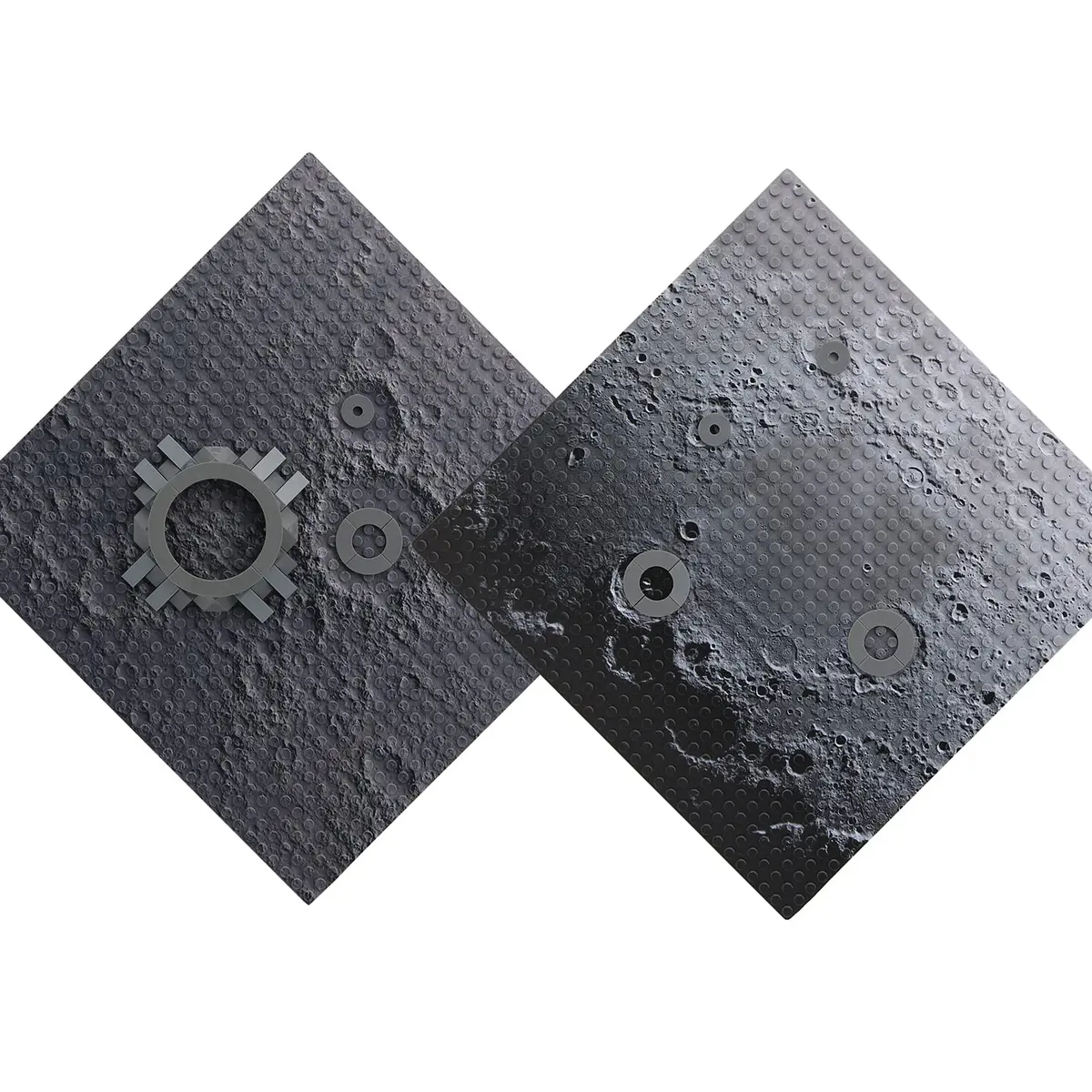 Feleph Space Moon Baseplates Building Kit 10x10 Inches 2PCS | Space-themed Compatible Baseplates for Creative Space Environments - view 4