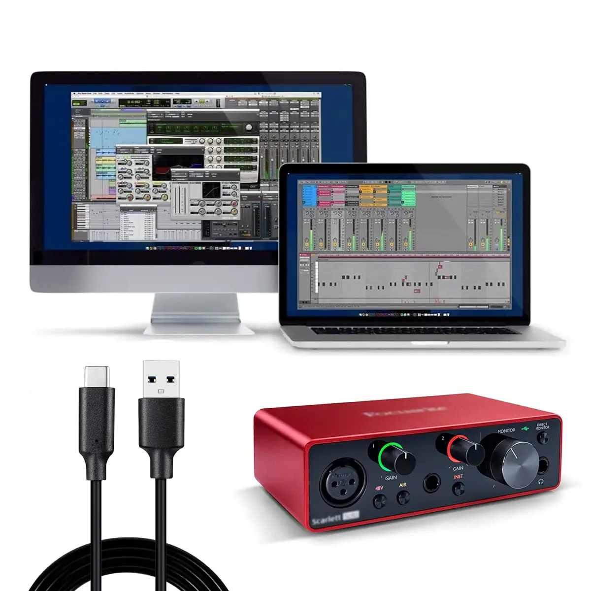 weishan USB C Cable for Focusrite Scarlett Solo 3rd 4th Gen, Scarlett 2i2 3rd Gen | 2m (6.6ft) USB-A to USB-C Data Transfer & 60W PD Charging - view 5
