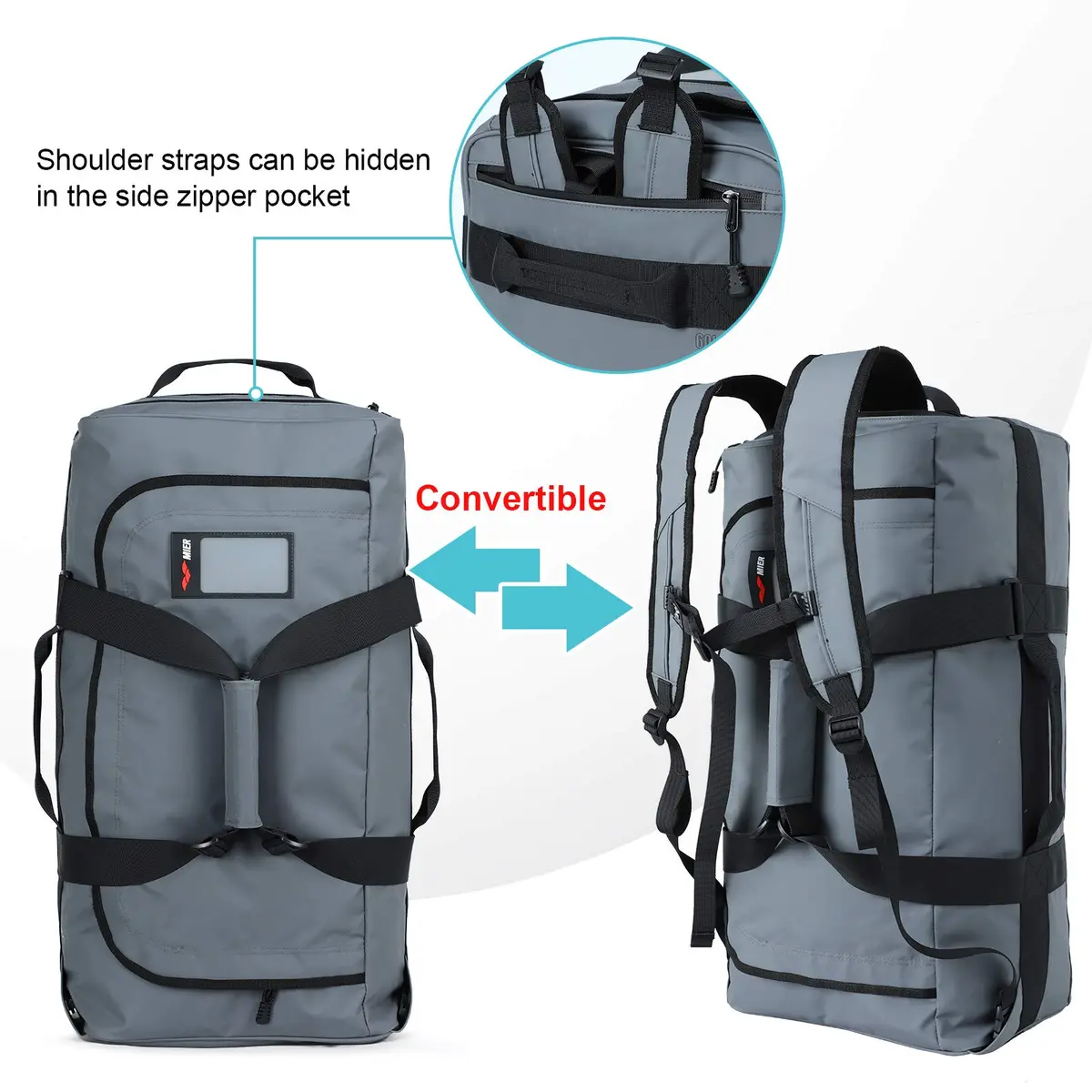 MIER Water Resistant Heavy Duty Duffle Bag 90L | Versatile Travel & Gym Companion - view 2