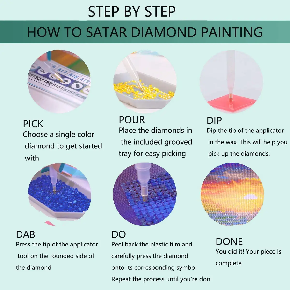 JATOK Sunset Waterfall Diamond Painting Kit for Adults, 90cm x 40cm (35.5 x 15.7 in) | Full Round Drill Art - view 8