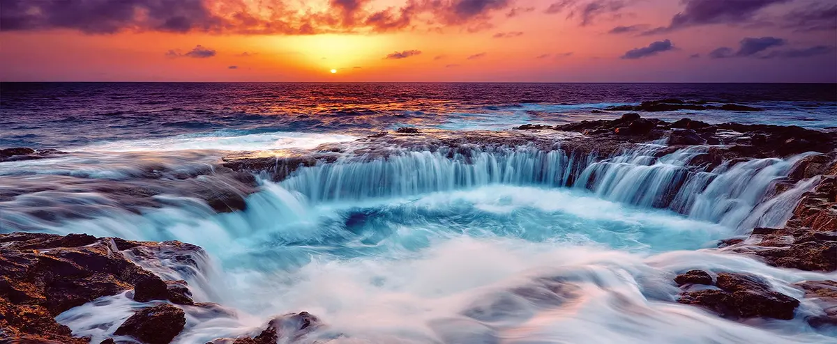 JATOK Sunset Waterfall Diamond Painting Kit for Adults, 90cm x 40cm (35.5 x 15.7 in) | Full Round Drill Art - view 2