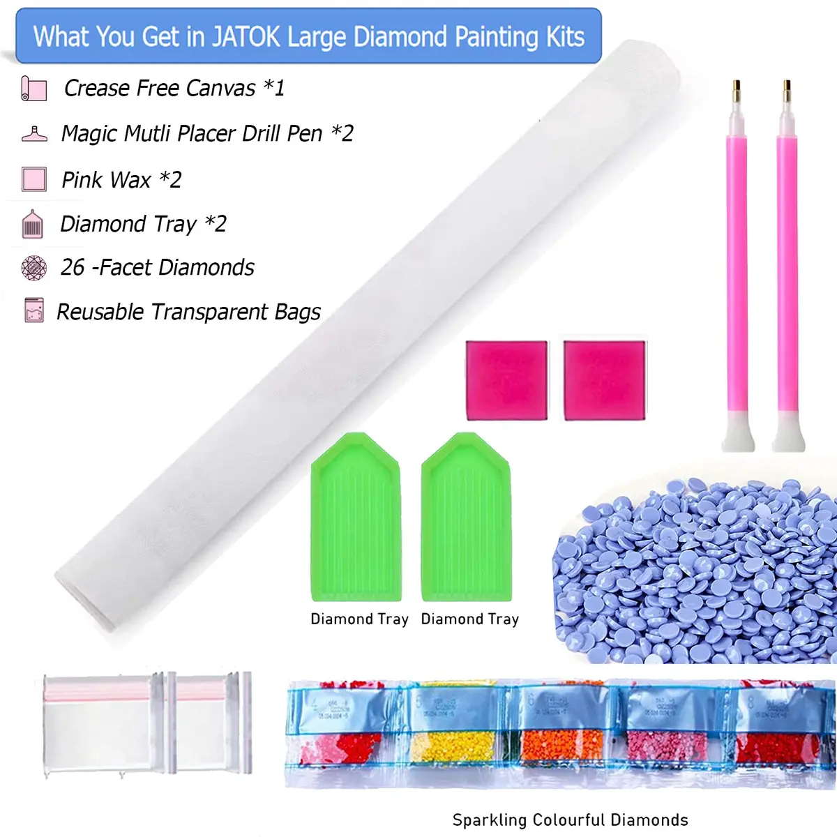 JATOK Diamond Painting Kit for Adults, NYC Night Landscape 90x40cm (35.5x15.7 in) | Full Round Drill Gem Art - view 6
