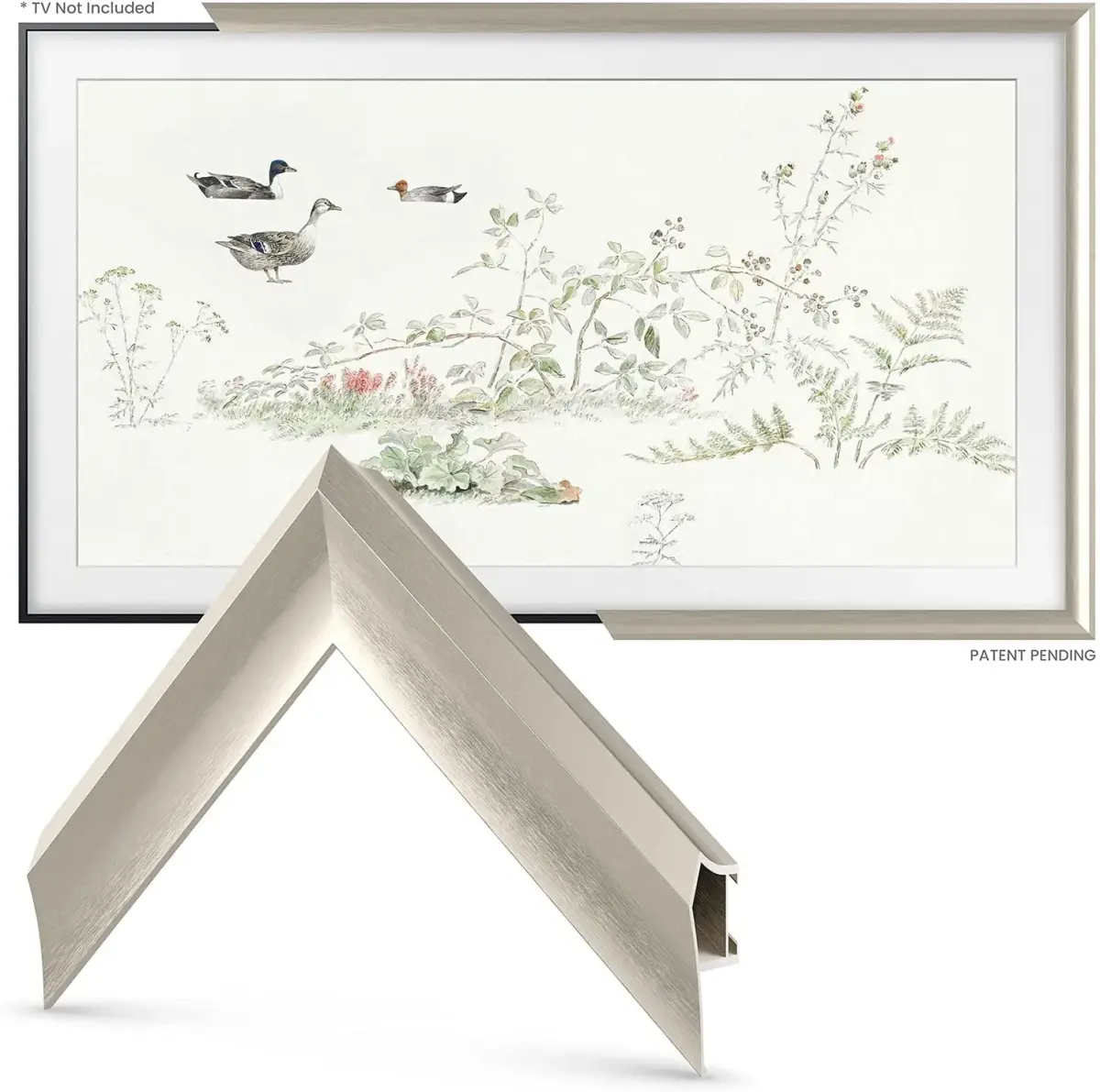Frame My TV German Silver Prismatic 65" Deco TV Frame | Fits 2021-2026 Samsung The Frame & Frame Pro TVs - view 3