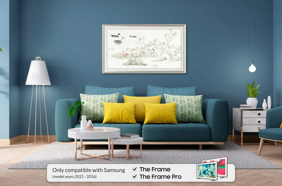 Frame My TV German Silver Prismatic 32" Deco TV Frame for Samsung The Frame/Pro TVs | Aluminum Wall Mount - view 2