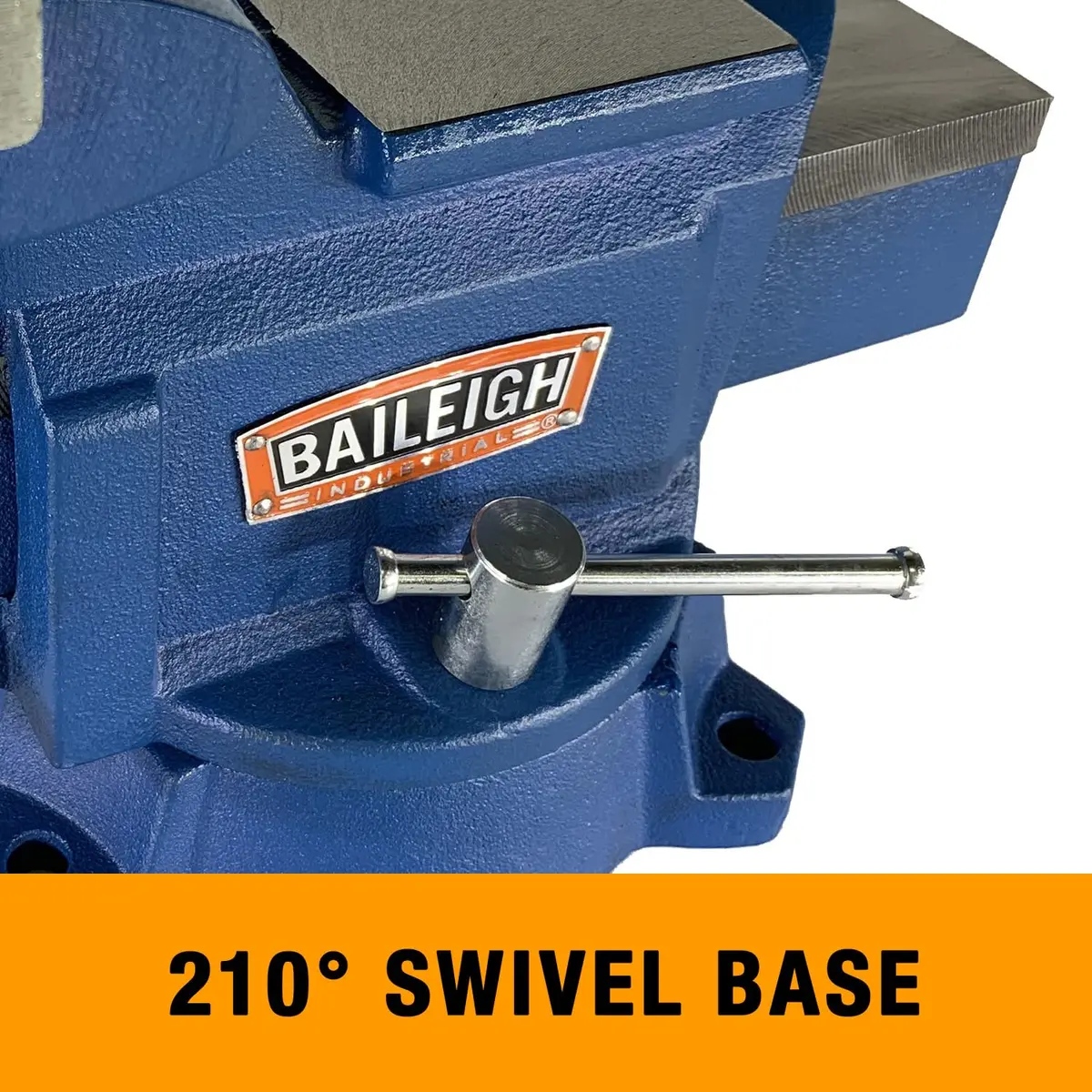 Baileigh Industrial Bench Vise, 5-1/2" Jaw Width, 6" Max Jaw Opening | Ductile Cast Iron, 3.5 Tons Clamping Force - view 4