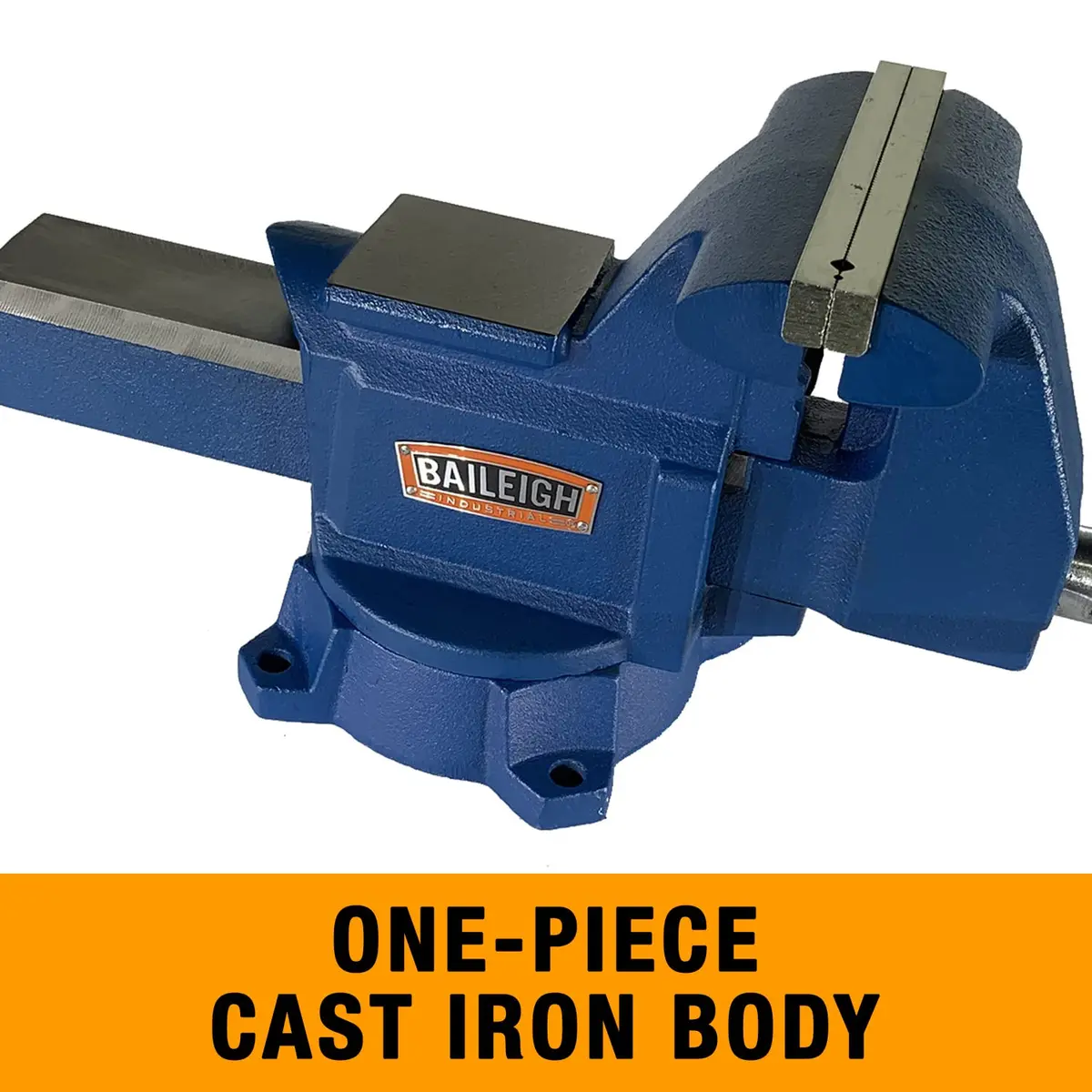 Baileigh Industrial Bench Vise, 5-1/2" Jaw Width, 6" Max Jaw Opening | Ductile Cast Iron, 3.5 Tons Clamping Force - view 2