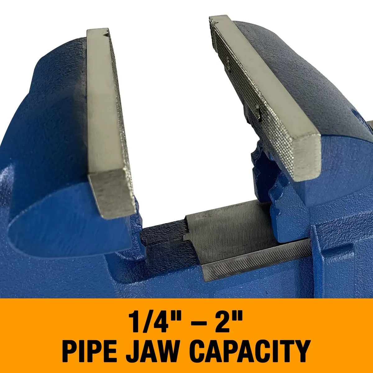 Baileigh Industrial Bench Vise, 5-1/2" Jaw Width, 6" Max Jaw Opening | Ductile Cast Iron, 3.5 Tons Clamping Force - view 3