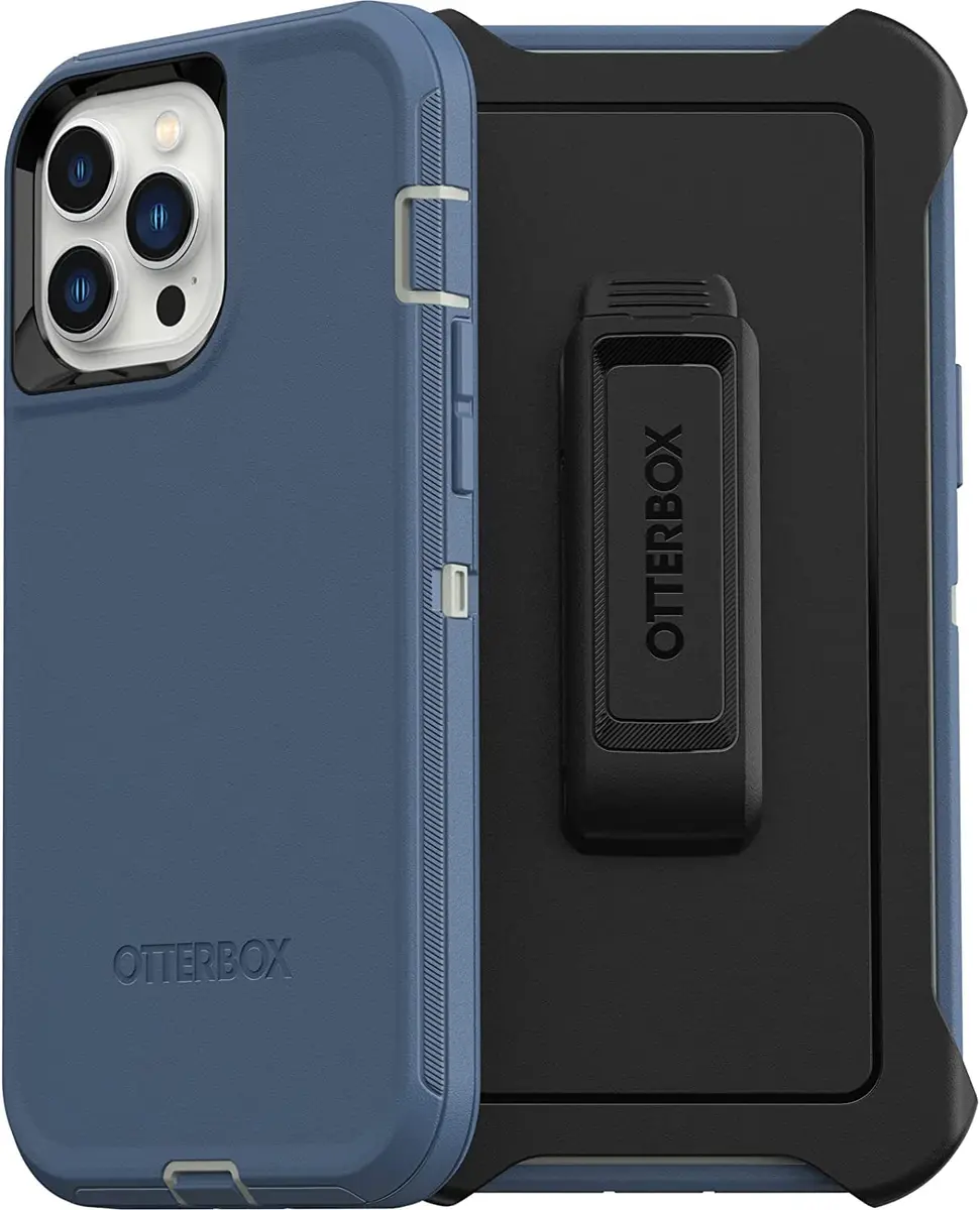 OtterBox Defender Series Case for iPhone 13 Pro Max & 12 Pro Max - Fort Blue | Rugged & Durable with Port Protection - main product image