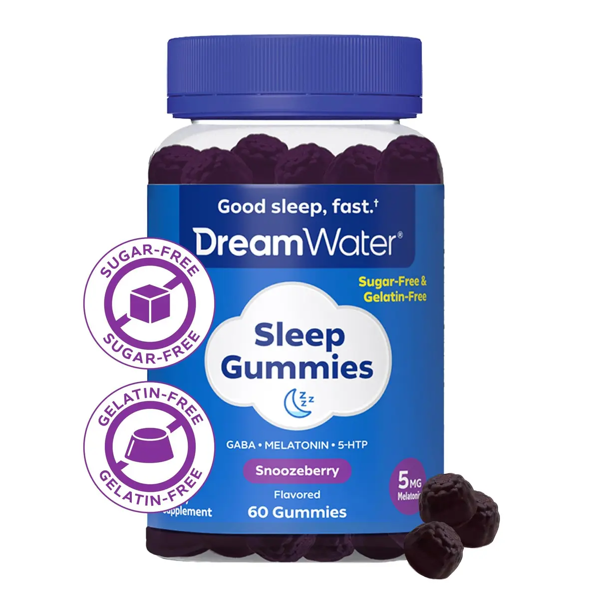 Dream Water Sleep Gummies (60 Count) | Natural Melatonin & GABA for Adults - view 2