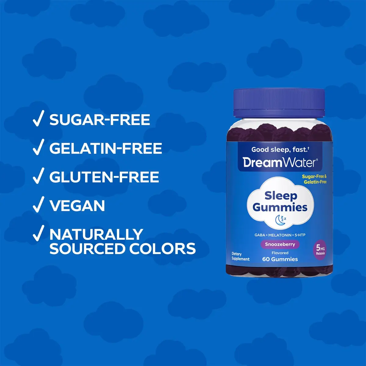 Dream Water Sleep Gummies (60 Count) | Natural Melatonin & GABA for Adults - view 4