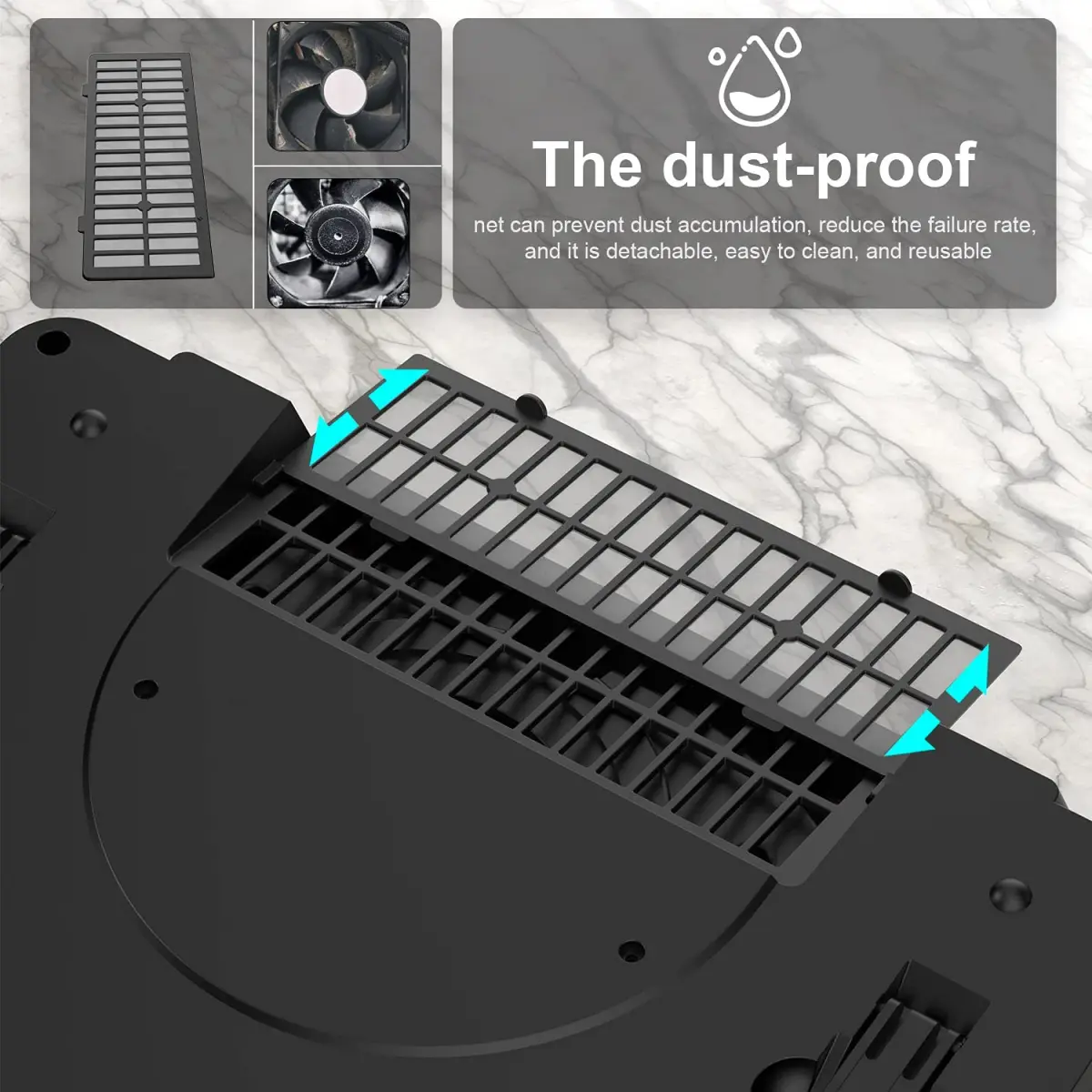IETS GT500 Laptop Cooling Pad with Turbo-Fan & USB Hub | 13-17.3inch, 5000 RPM, Variable Speed, Metal - view 5