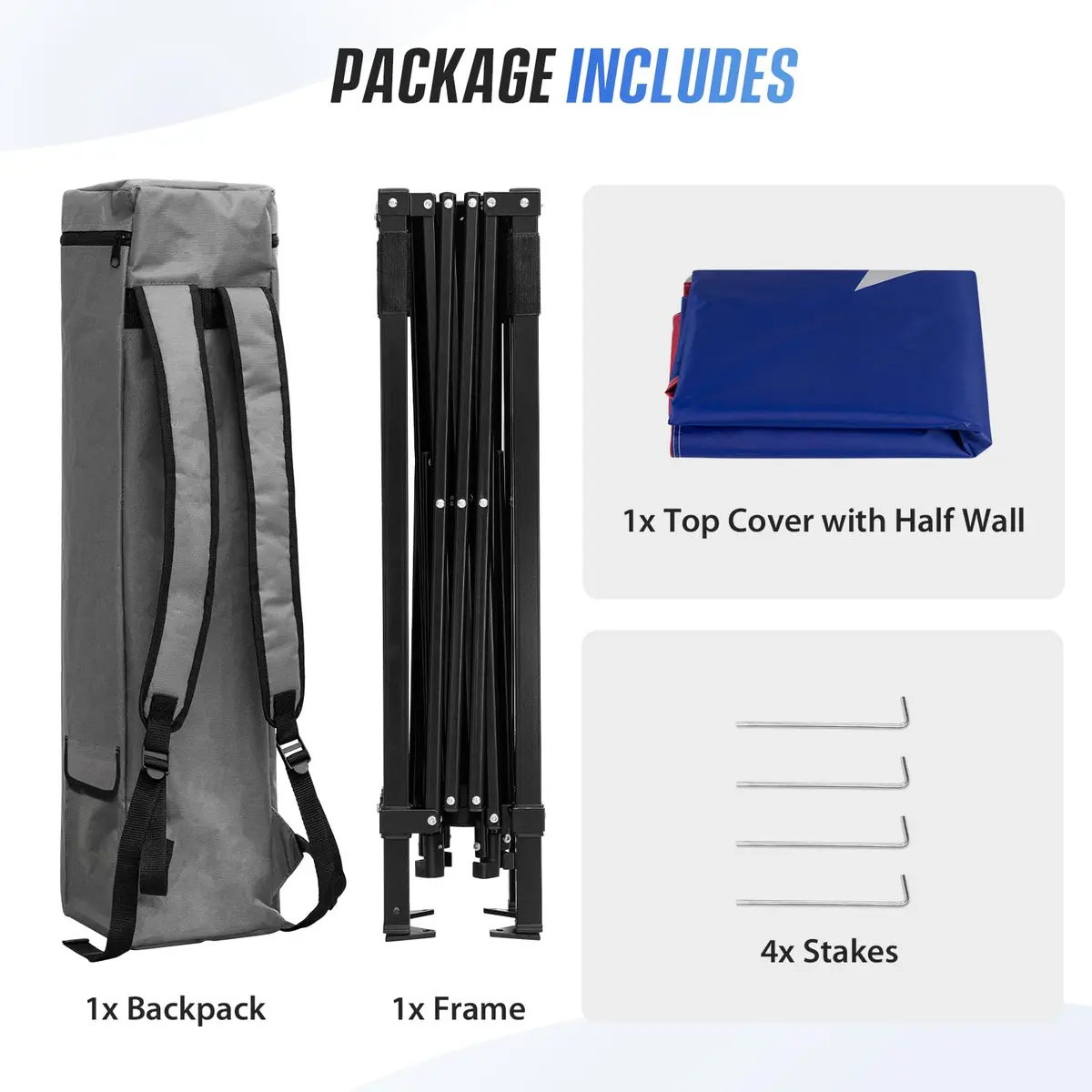 EAGLE PEAK 8x8 Pop Up Canopy Tent, Compact Backpack, American Flag | Easy Setup & UV Protection - view 9