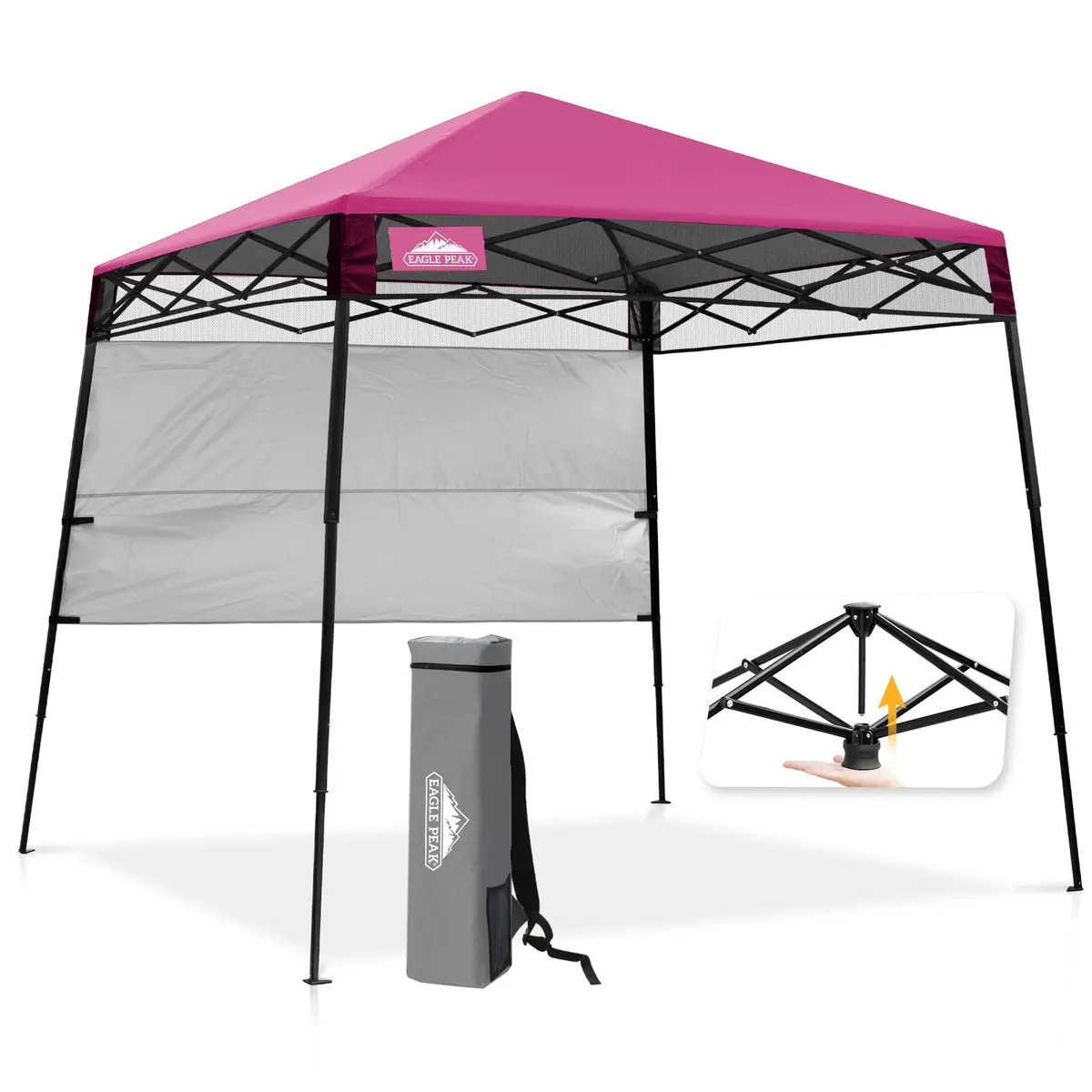 EAGLE PEAK 8x8 Pop Up Canopy Tent, Compact Backpack, Pink | Portable Sun Shelter for Outdoors - main product image