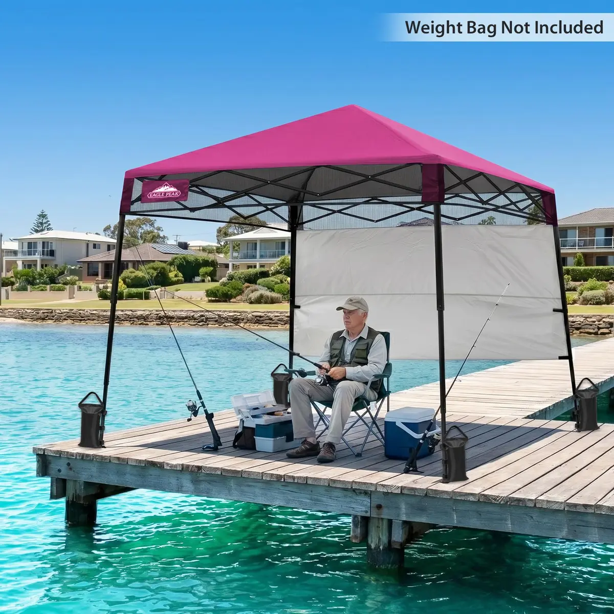 EAGLE PEAK 8x8 Pop Up Canopy Tent, Compact Backpack, Pink | Portable Sun Shelter for Outdoors - view 8