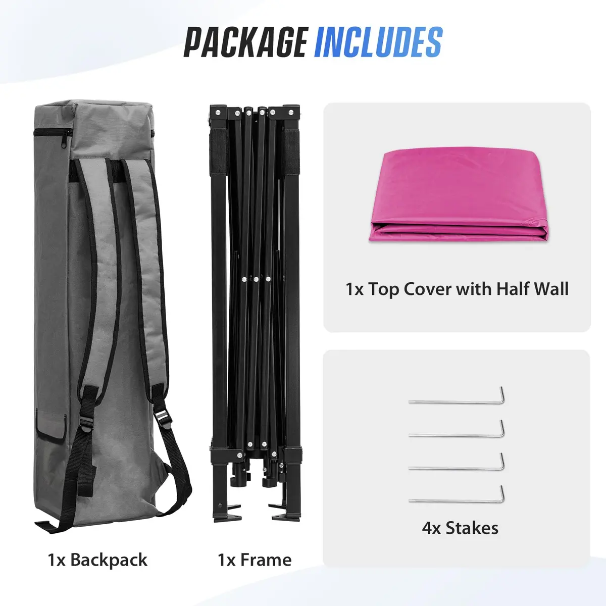 EAGLE PEAK 8x8 Pop Up Canopy Tent, Compact Backpack, Pink | Portable Sun Shelter for Outdoors - view 9