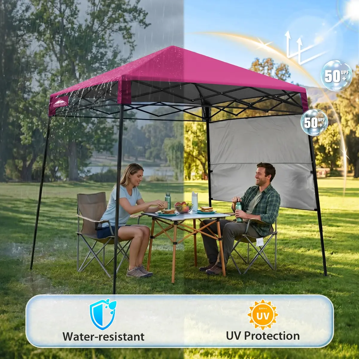 EAGLE PEAK 8x8 Pop Up Canopy Tent, Compact Backpack, Pink | Portable Sun Shelter for Outdoors - view 4