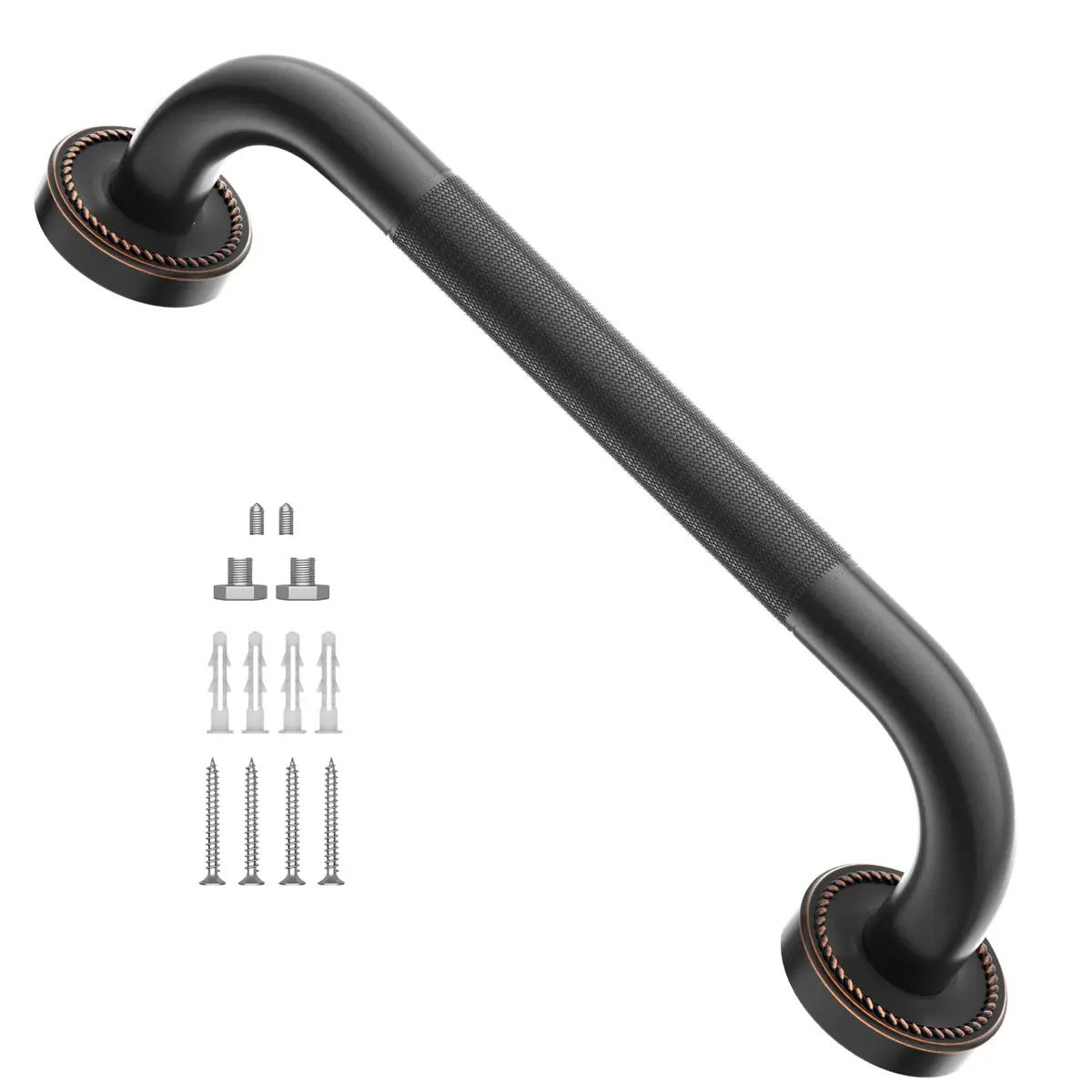 ZUEXT 12 Inch Oil Rubbed Black Bronze Shower Grab Bar | Anti Slip, Support up to 500 lbs - main product image