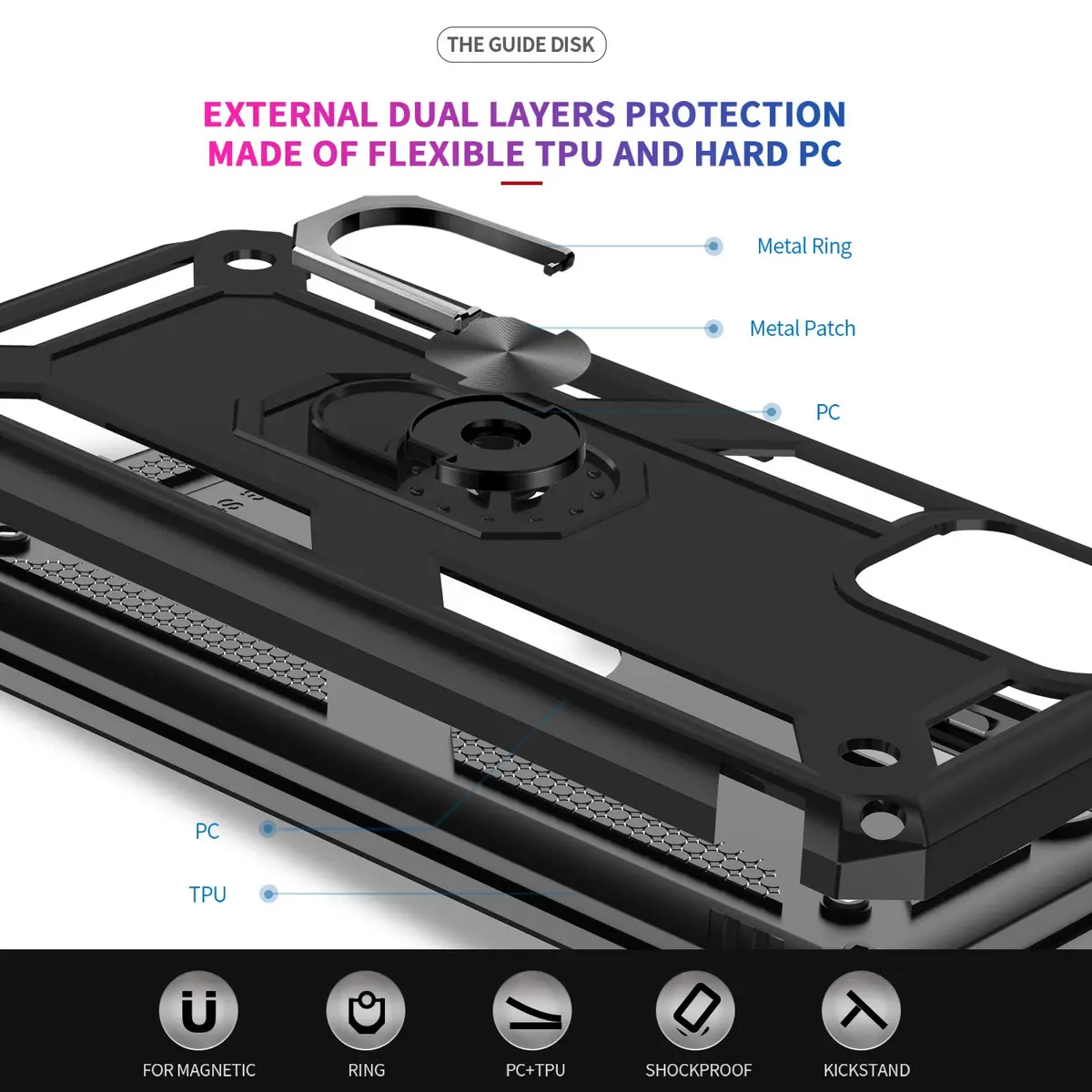 LeYi for Moto G Stylus 2021 Case 4G | Heavy Duty Shockproof & Stand Black - view 5