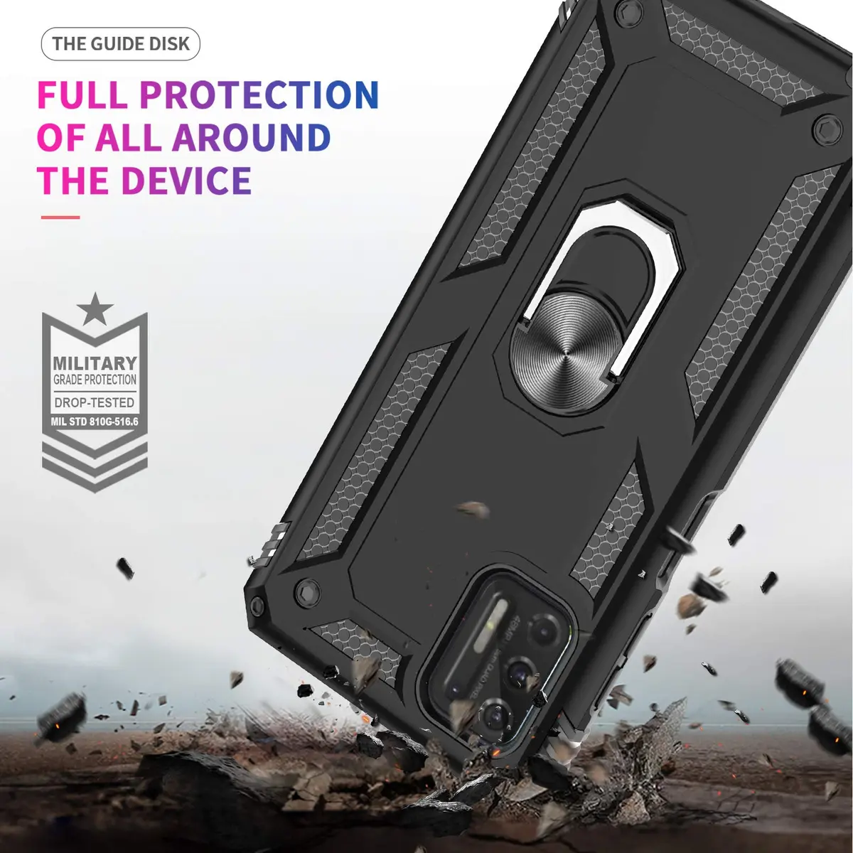 LeYi for Moto G Stylus 2021 Case 4G | Heavy Duty Shockproof & Stand Black - view 7