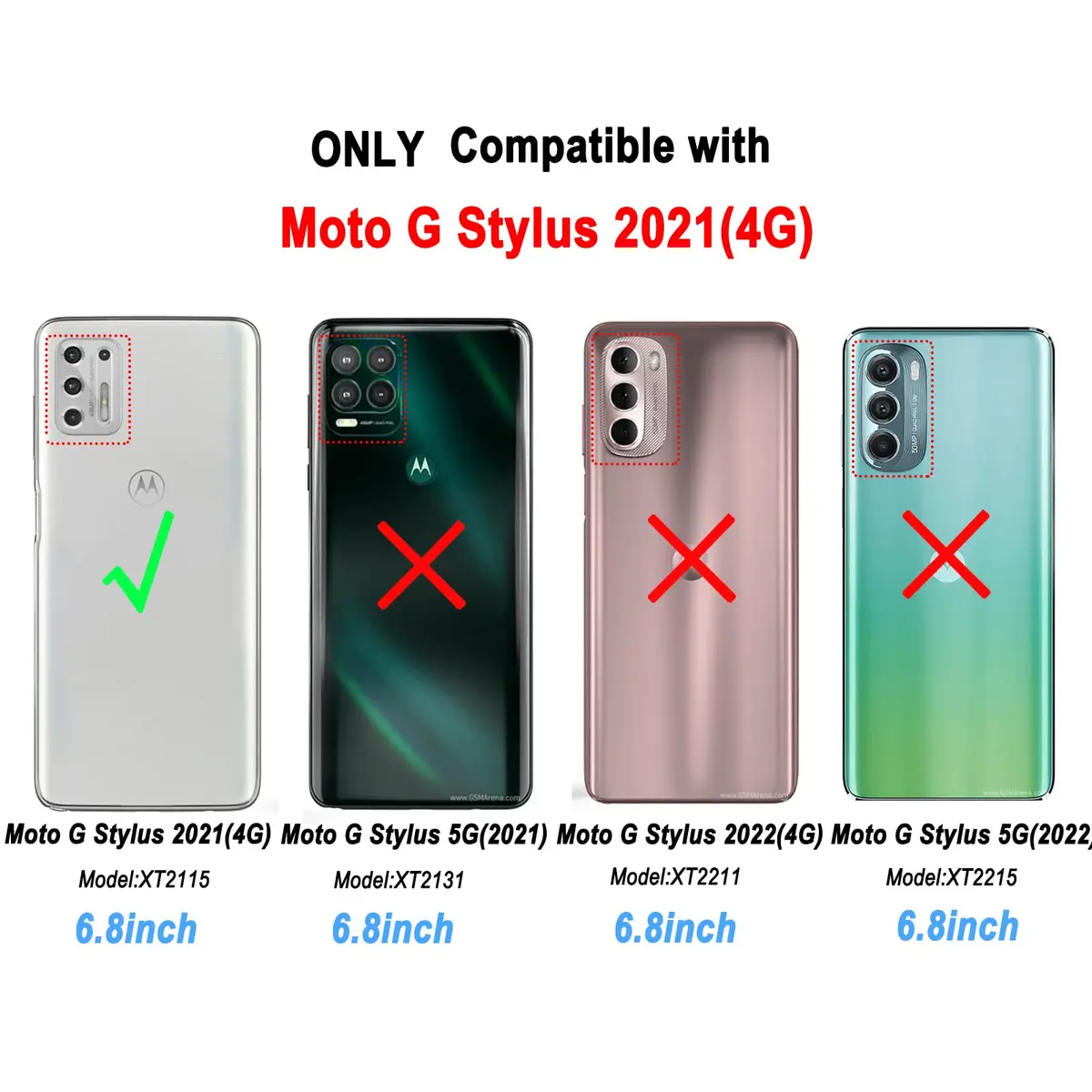 LeYi for Moto G Stylus 2021 Case 4G | Heavy Duty Shockproof & Stand Black - view 2