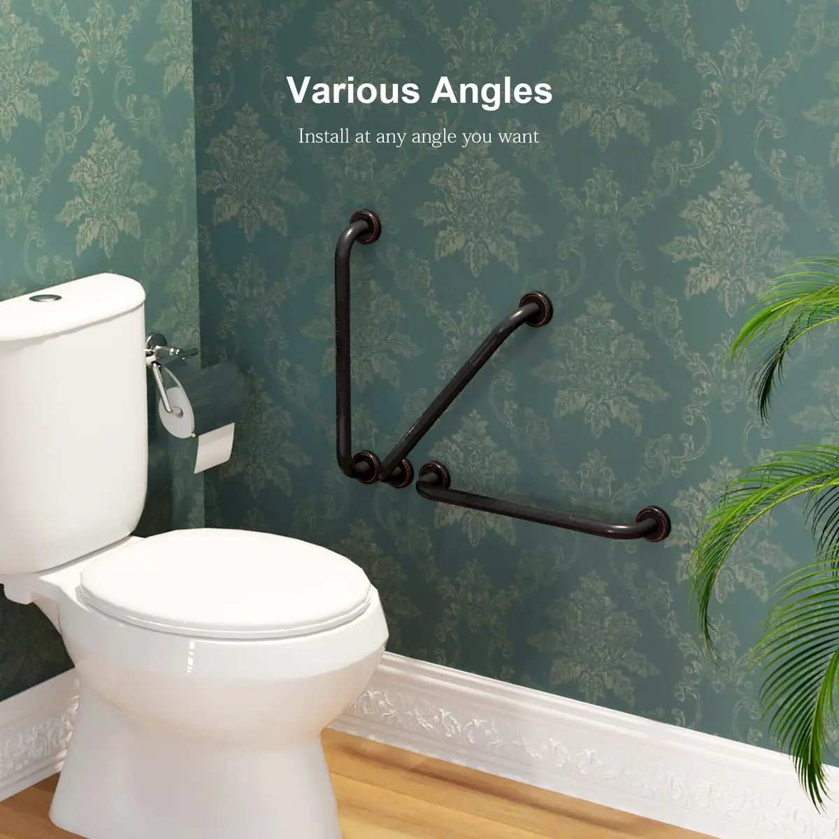 ZUEXT 20 Inch Oil Rubbed Black Bronze Shower Grab Bar | Anti Slip, 500 lbs Support - view 7