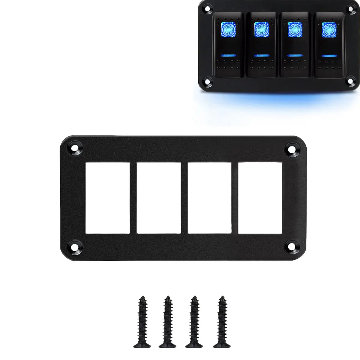MIIGII 4 Gang Rocker Toggle Switch Panel Aluminum Housing Waterproof Vehicle Panel - main product image