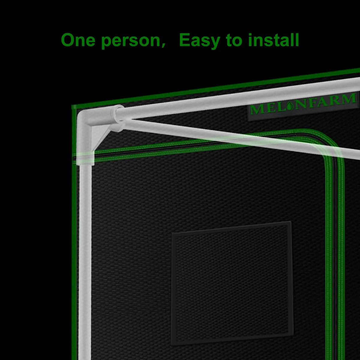 MELONFARM 2x2 Grow Tent 24"x24"x48" | High Reflective 600D Diamond Mylar for Indoor Plants - view 6