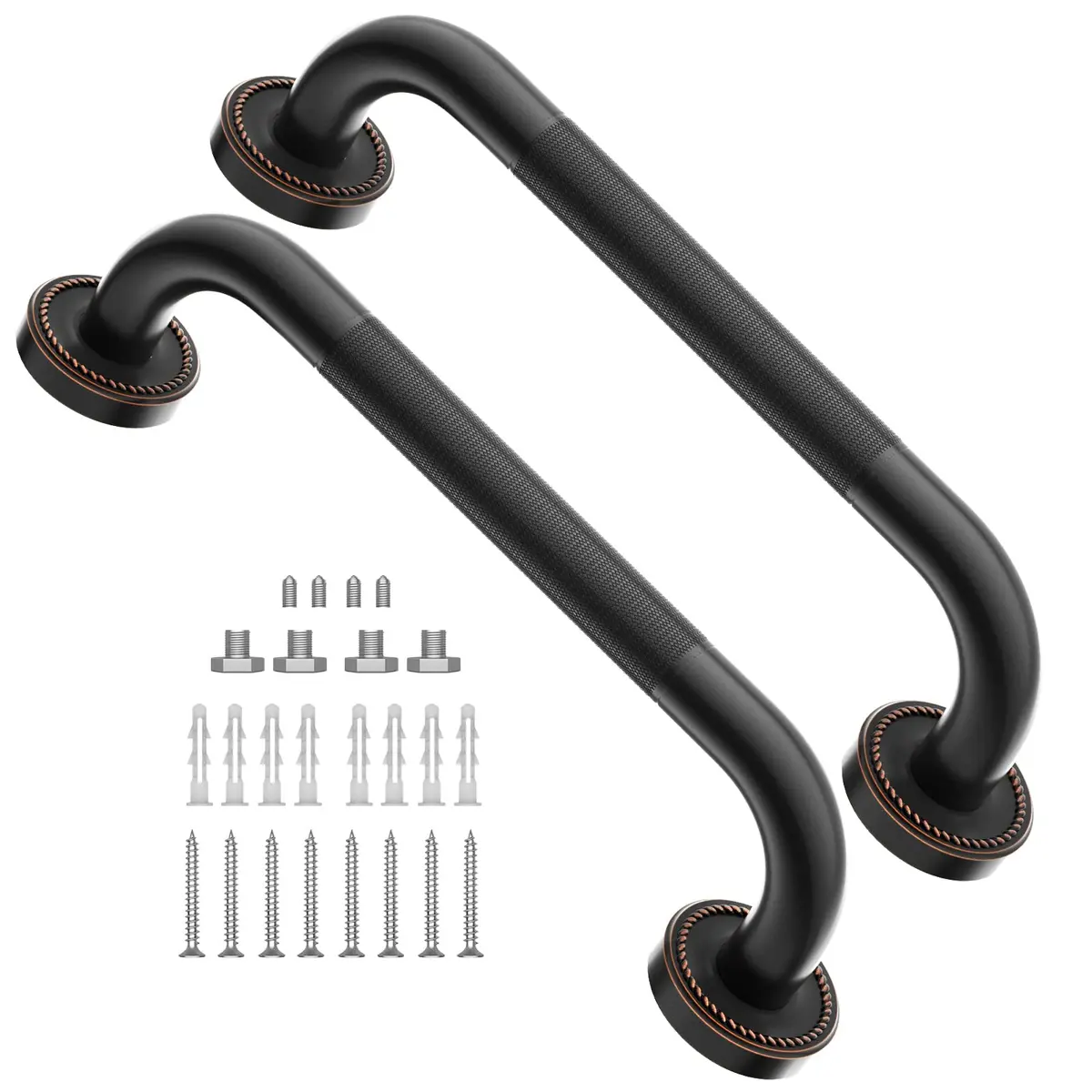 ZUEXT 12 Inch Oil Rubbed Black Bronze Shower Grab Bar | Anti Slip, Rustproof, Supports 500 lbs - main product image