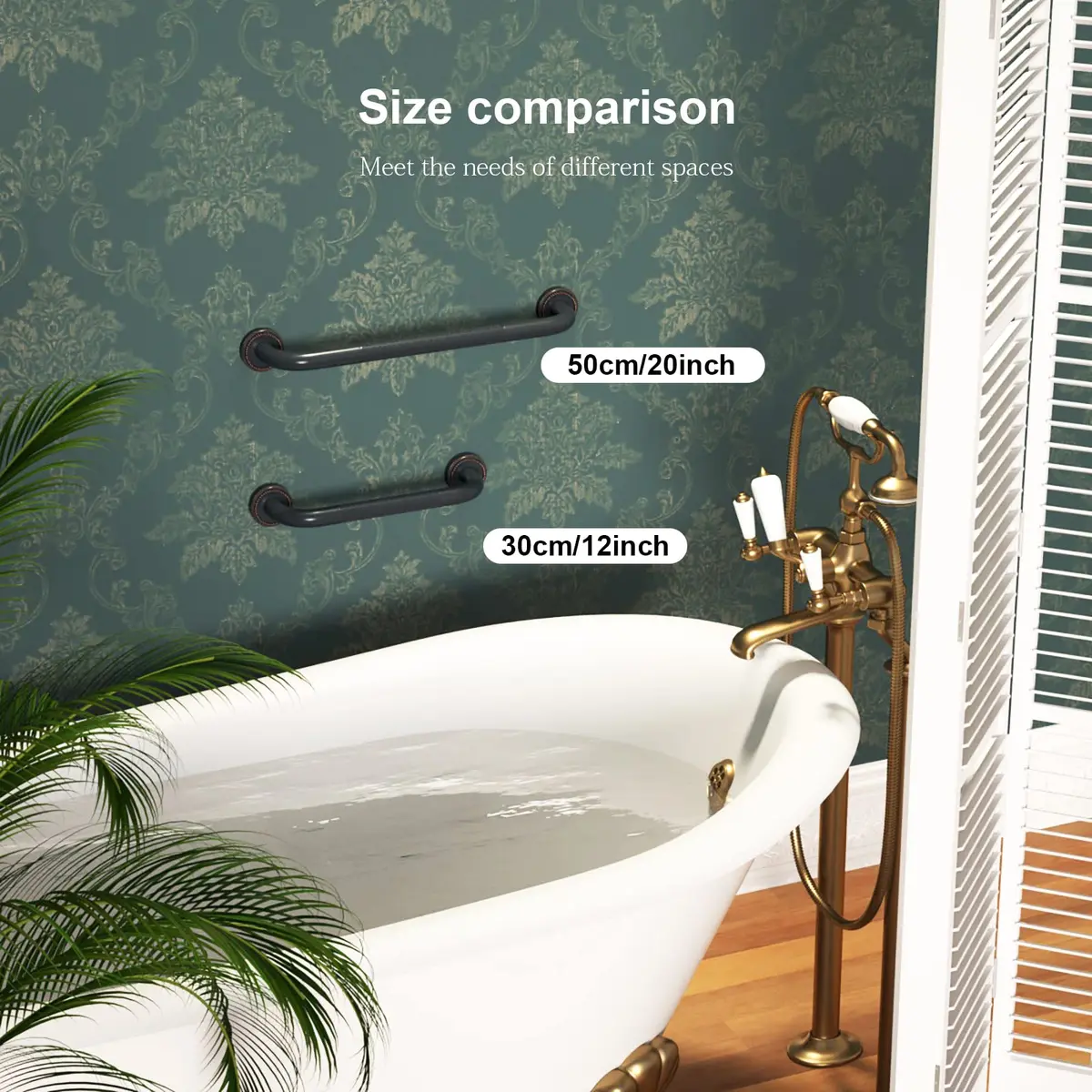 ZUEXT 12 Inch Oil Rubbed Black Bronze Shower Grab Bar | Anti Slip, Rustproof, Supports 500 lbs - view 5