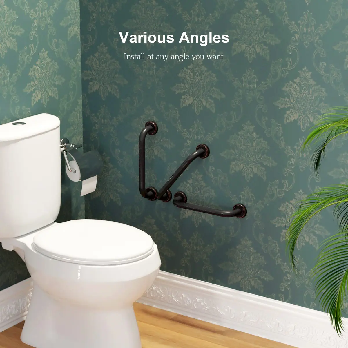 ZUEXT 12 Inch Oil Rubbed Black Bronze Shower Grab Bar | Anti Slip, Rustproof, Supports 500 lbs - view 7