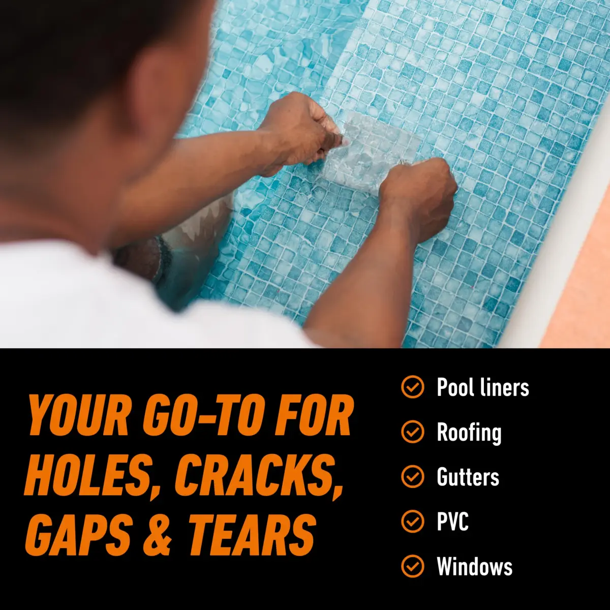 Gorilla Waterproofing Tape Clear 4" x 8' (9.6 ft / 2.9 m) | Permanent Seal for Leaks & Repairs - view 7
