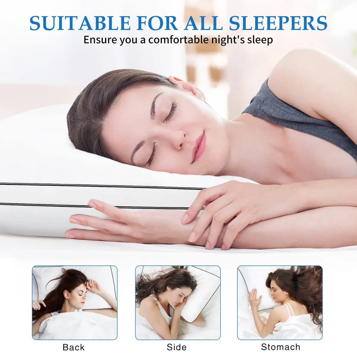 DolceLuna King Size Pillows Set of 2 | Hotel Luxury Support & Comfort - view 5