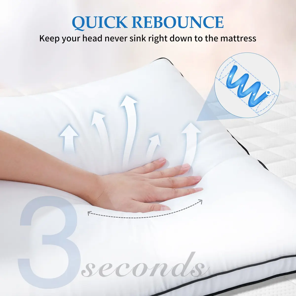 DolceLuna King Size Pillows Set of 2 | Hotel Luxury Support & Comfort - view 3