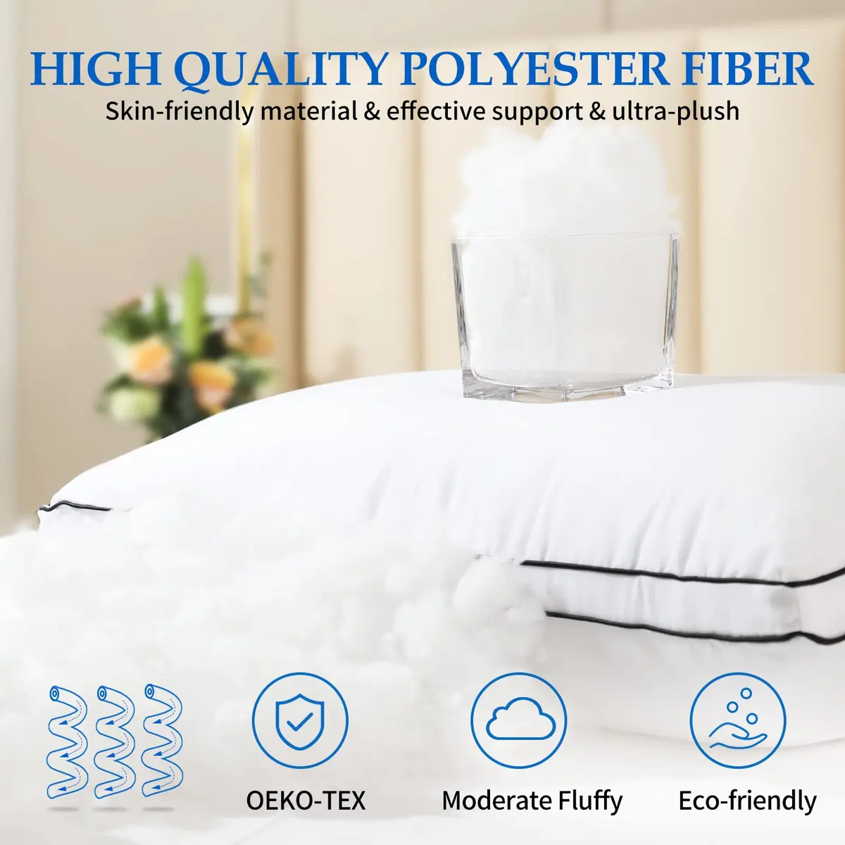 DolceLuna King Size Pillows Set of 2 | Hotel Luxury Support & Comfort - view 4