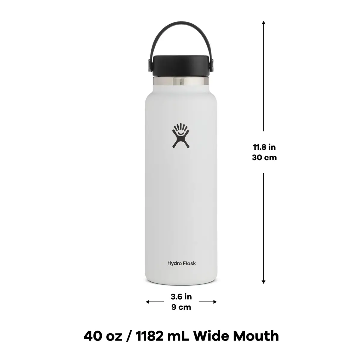 Hydro Flask Wide Mouth Bottle with Flex Cap 40 oz (1183ml / 1.26lb) | Keeps Cold 24 Hrs, Hot 12 Hrs - view 3
