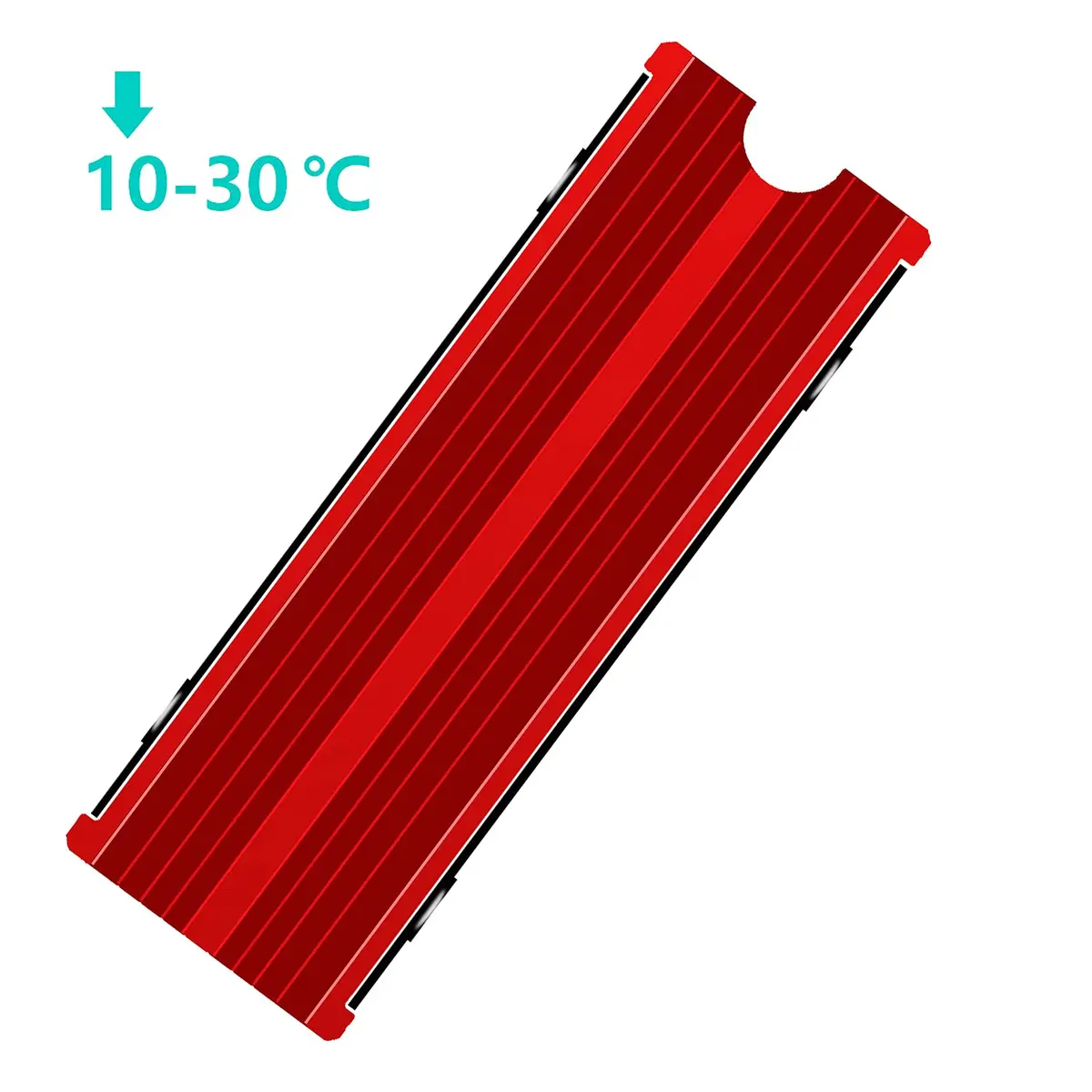 SGTKJSJS M.2 Heatsink Cooler 2280 SSD Double-Sided Heat Sink with Thermal Silicone Pad for PS5/PC NVME M.2 SSD (Red) | 76.2mm x 24.13mm x 10.16mm - view 5