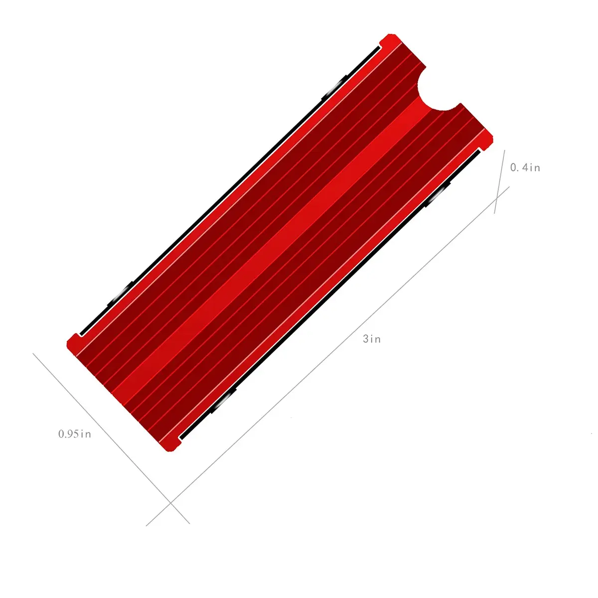 SGTKJSJS M.2 Heatsink Cooler 2280 SSD Double-Sided Heat Sink with Thermal Silicone Pad for PS5/PC NVME M.2 SSD (Red) | 76.2mm x 24.13mm x 10.16mm - view 4