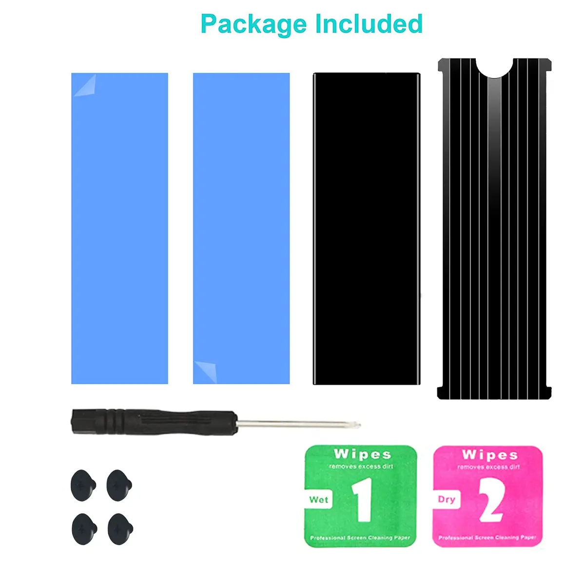 SGTKJSJS M.2 SSD Heatsink Cooler 2280 Double-Sided Heat Sink with Thermal Pad for PS5/PC NVME M.2 SSD (Black, 3 x 0.95 x 0.4 inches) - view 6