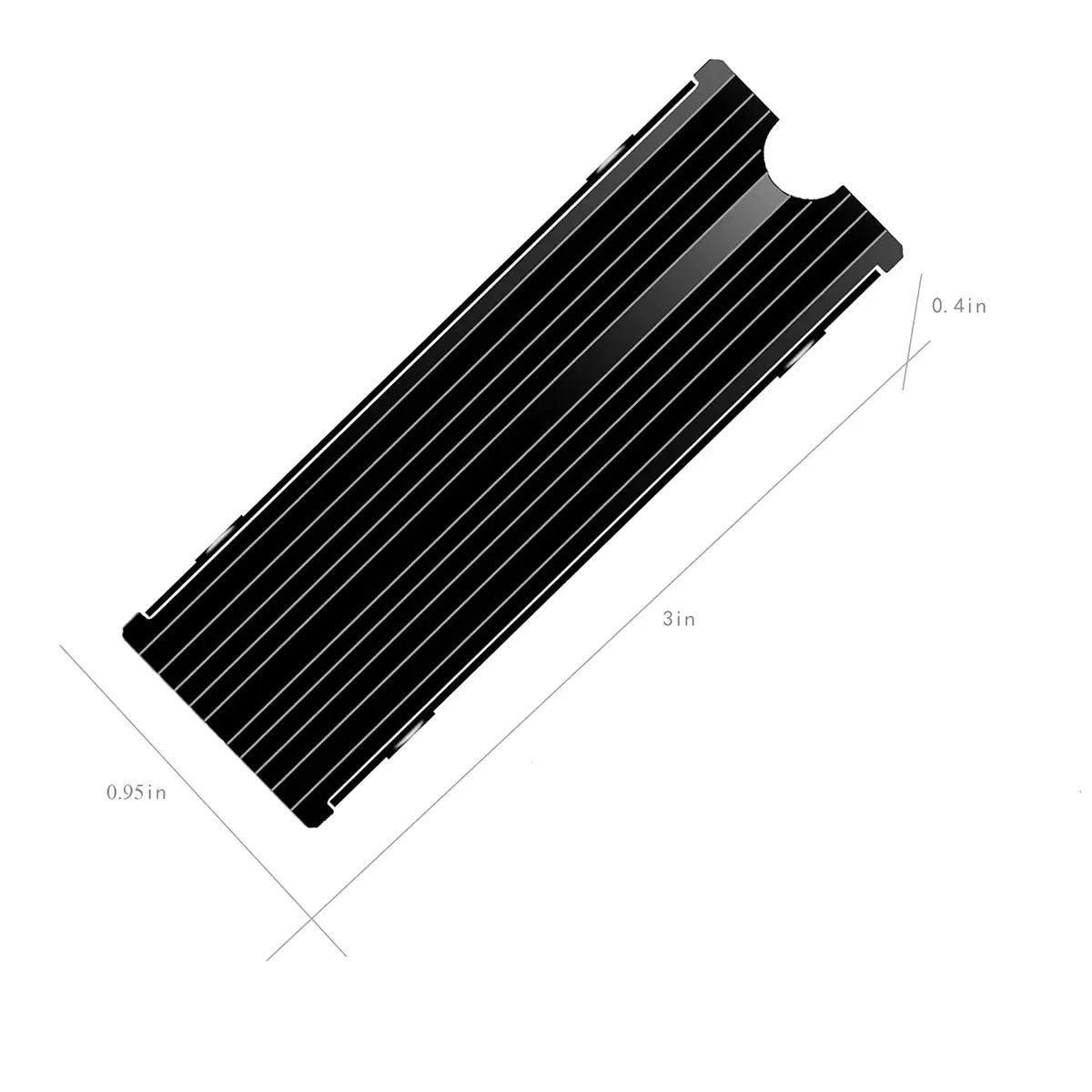 SGTKJSJS M.2 SSD Heatsink Cooler 2280 Double-Sided Heat Sink with Thermal Pad for PS5/PC NVME M.2 SSD (Black, 3 x 0.95 x 0.4 inches) - view 4