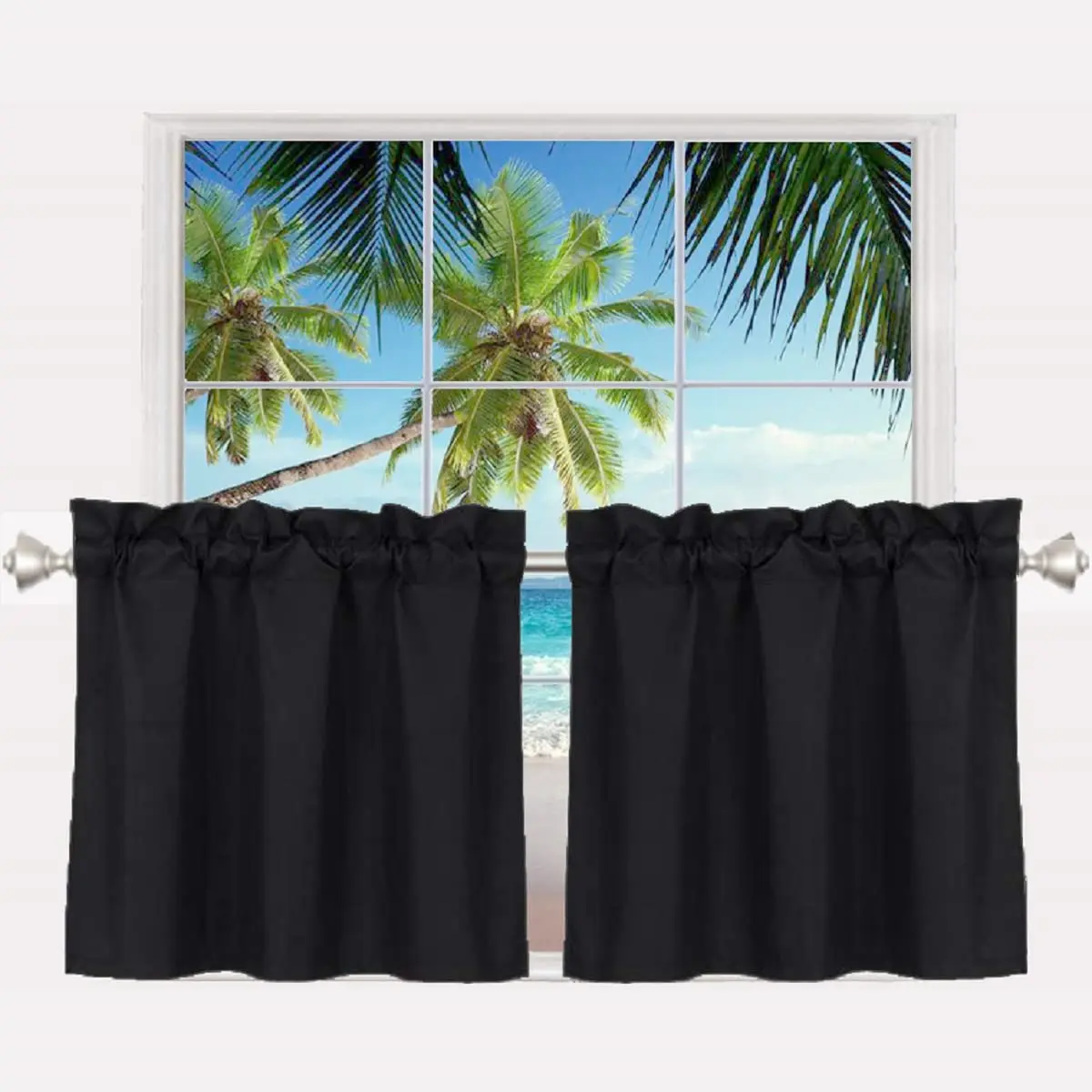 Pickluc Black Curtain 30"W x 24"L | Blackout, Sound & Heat Insulation (70-120 chars) - main product image