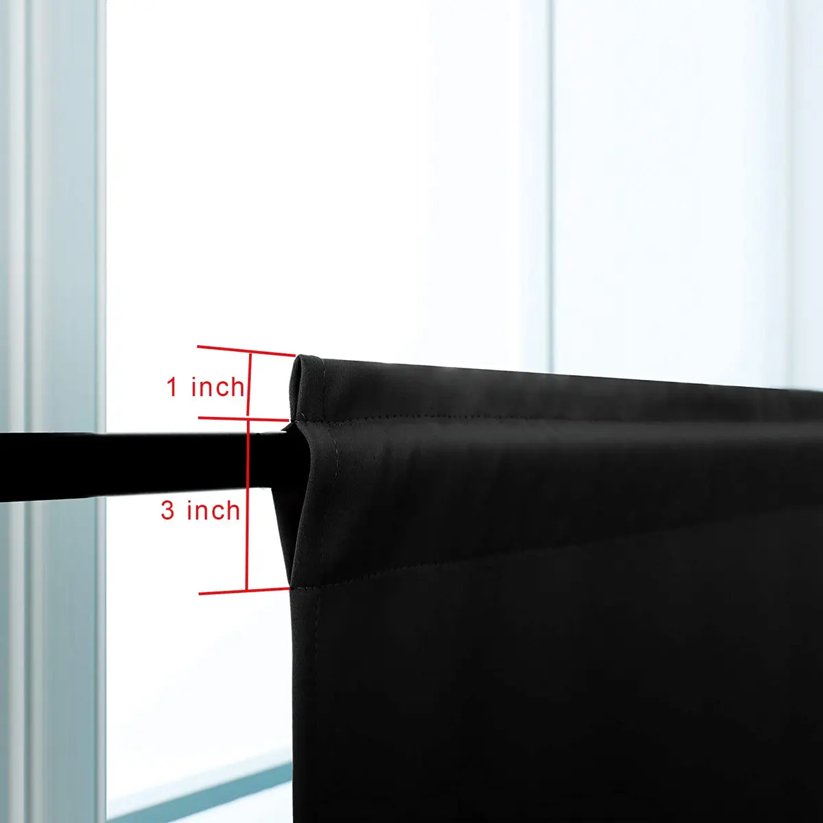 Pickluc Black Curtain 30"W x 24"L | Blackout, Sound & Heat Insulation (70-120 chars) - view 4