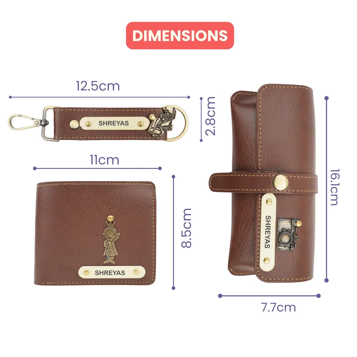Your Gift Studio Faux Leather Wallet, Eyewear Case & Keychain Combo for Men | Brown, One Size - view 4