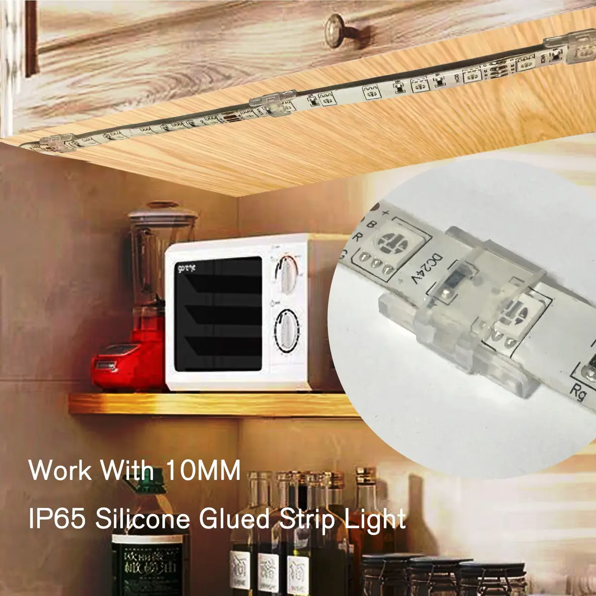 ATB- LED Strip Light Mounting Brackets 100 Pack | Dual Installation for 8-10mm Width Strips - view 4