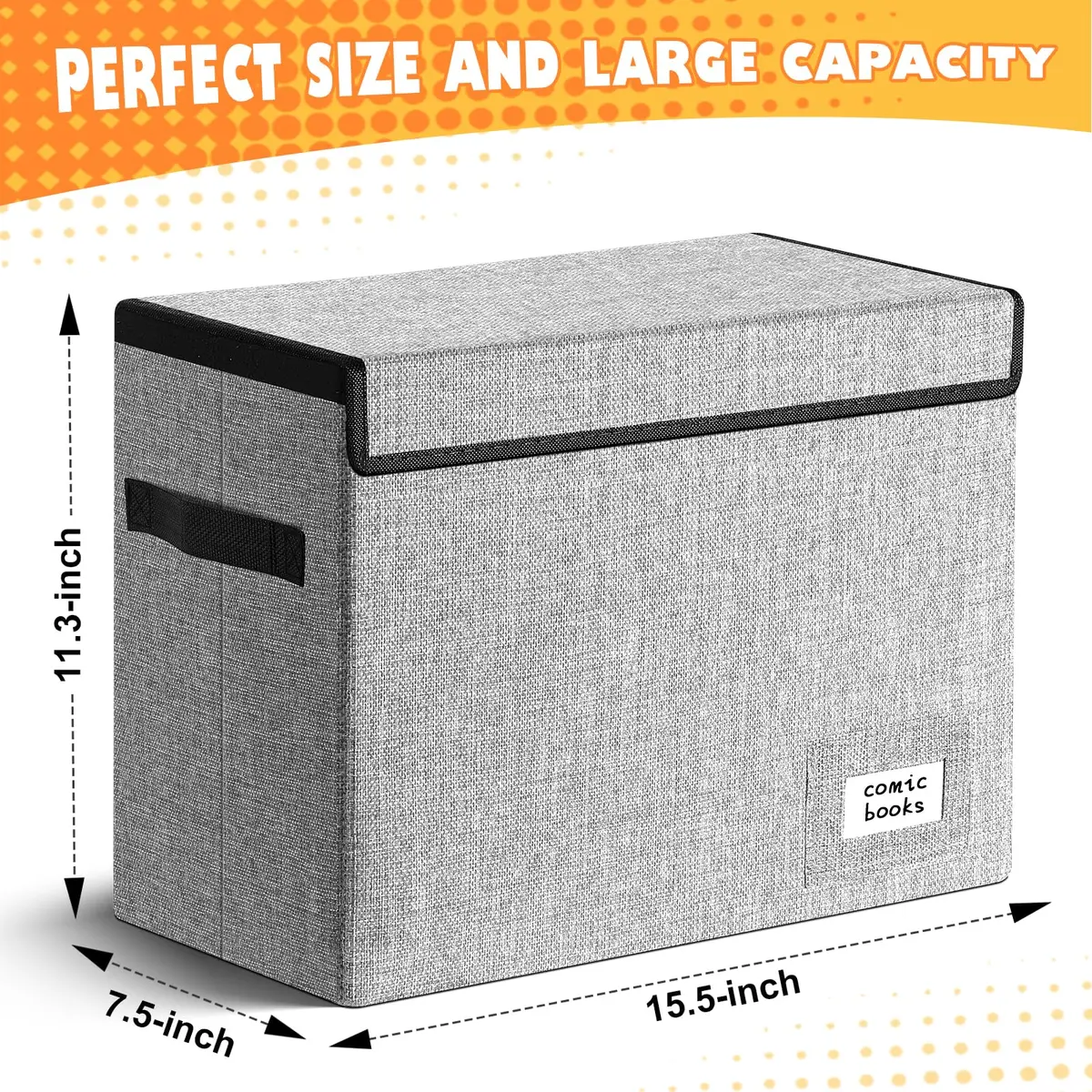 Leffis 2 Pack Comic Book Storage 15.5" x 7.5" x 11.3" | Holds 150 Comics Heavy Duty - view 2