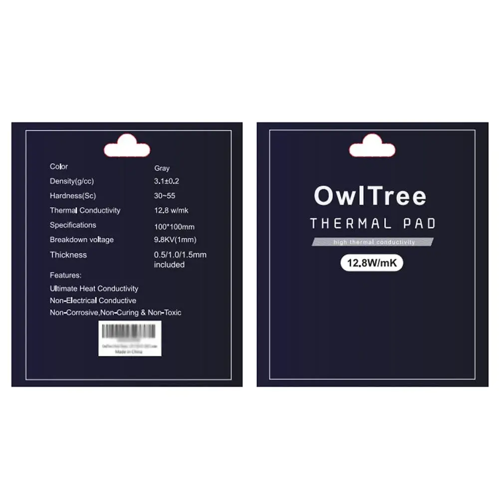 OwlTree 3 Pack Thermal Pads 100x100mm (0.5mm, 1mm, 1.5mm) | 12.8W/mK High Conductivity - view 5