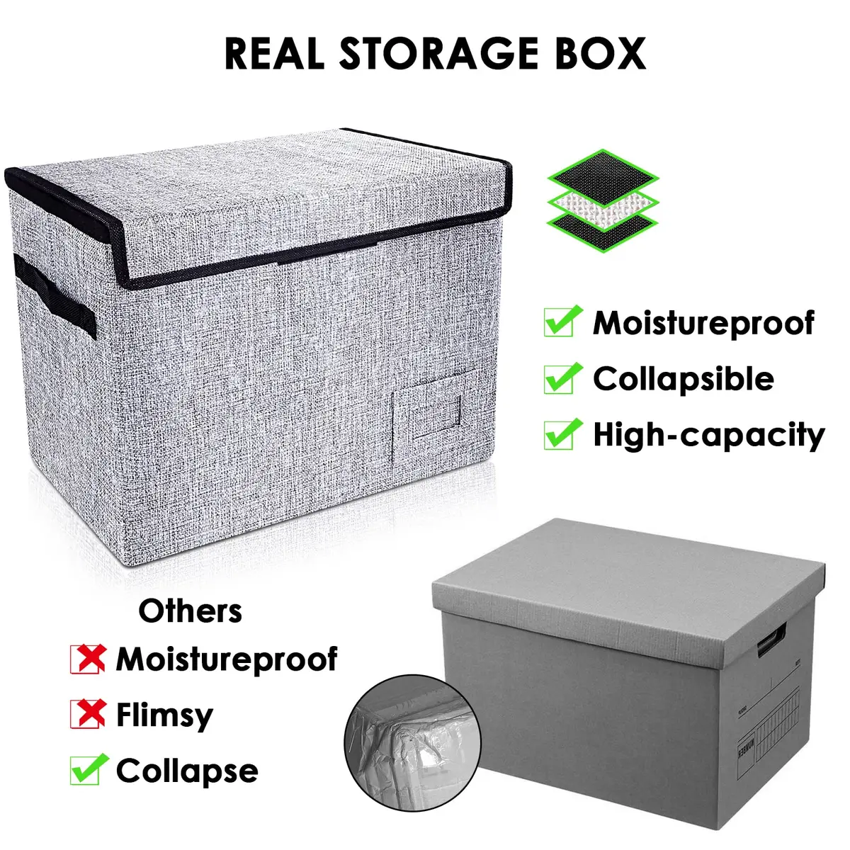 Leffis Comic Book Storage Box 15.5" x 7.5" x 11.3" | Heavy Duty Comic Bin for 150 Comics - view 2